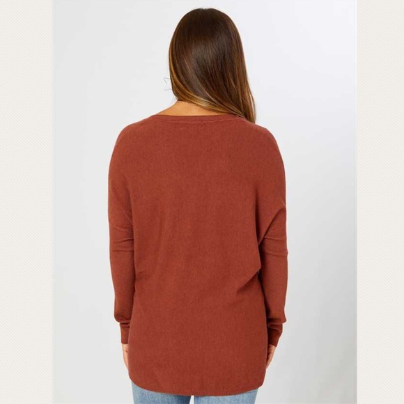 Ackley Sweater Heather Brick Rust M/L NEW - Picture 3 of 5